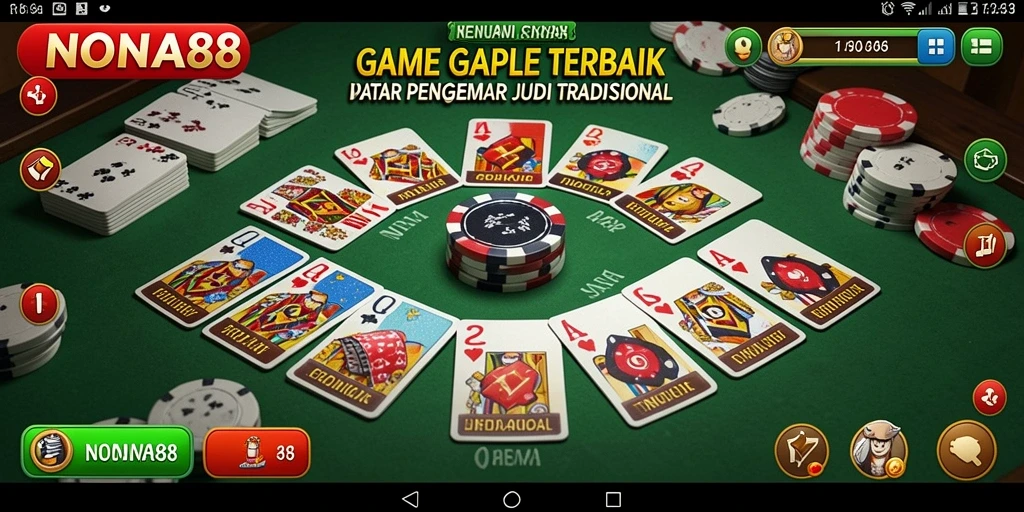 Screenshot gameplay NONA88 menunjukkan keseruan bermain Gaple.